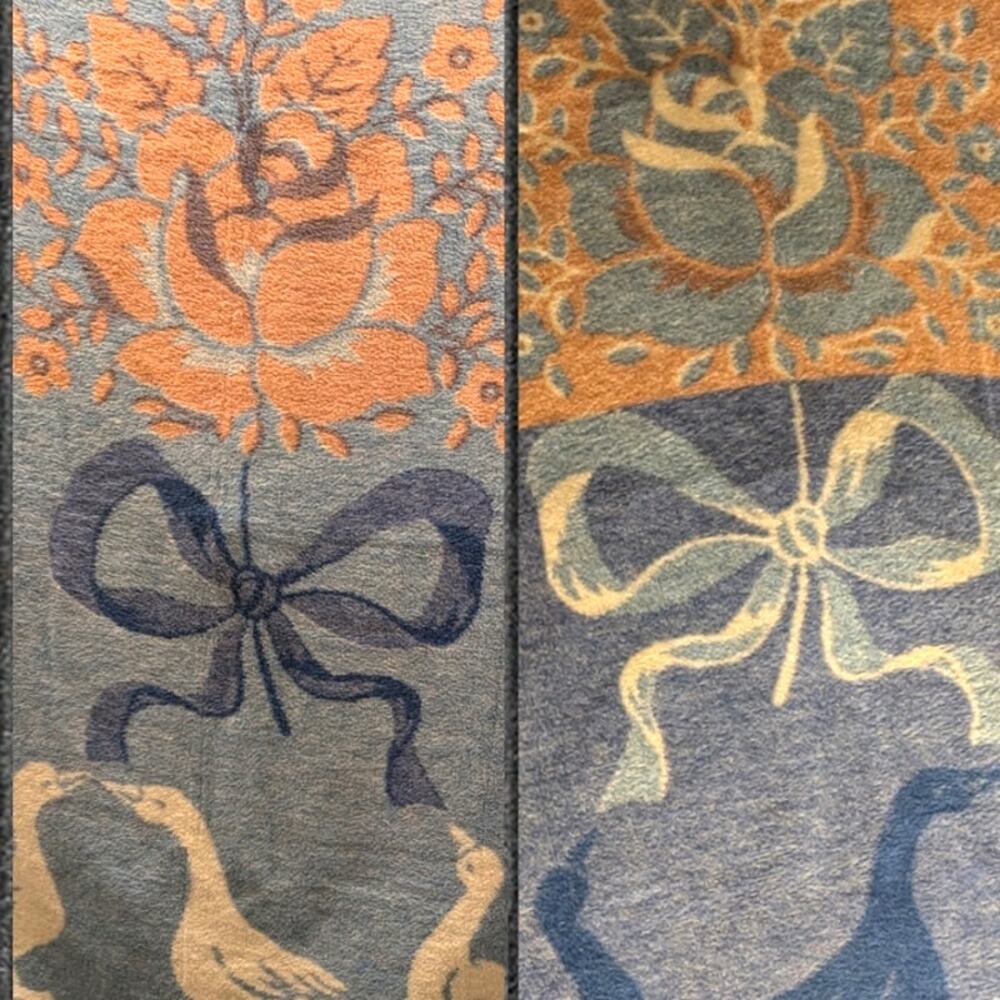 Mora Son De Abrigo Geese Floral Blanket 75"x51"
